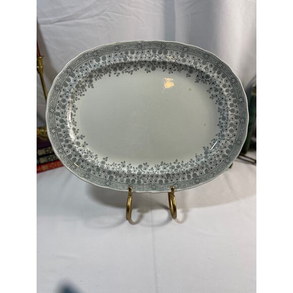 Antique Numbered LS & S Columbus Furnivals 16" Platter - 1852 Reg Number - Picture 1 of 10